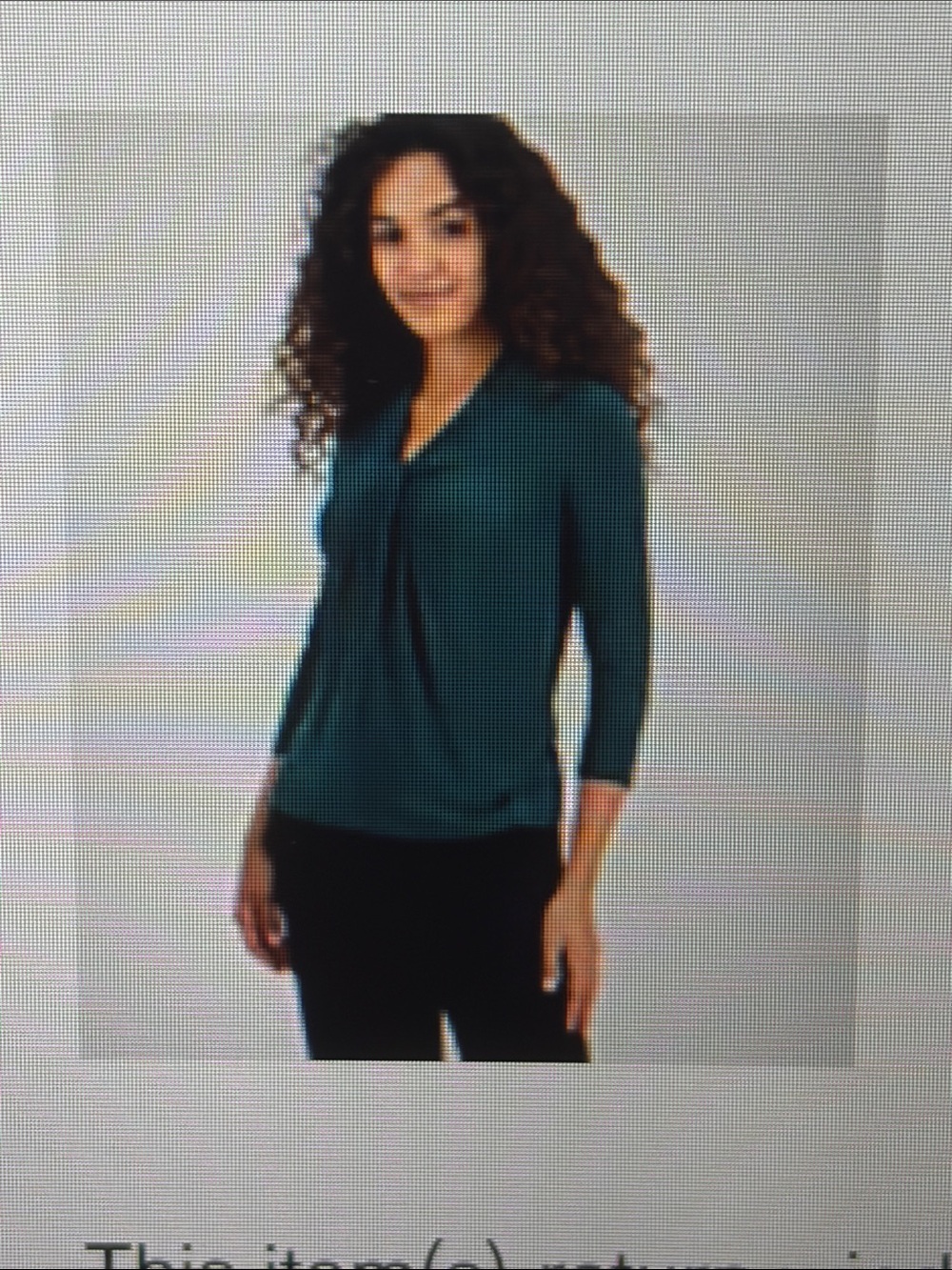 Kasper Teal Green Twist-Front Blouse